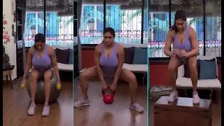 ACTRESS MALAVIKA's LATEST STUNNING HOT WORKOUT AT HOME