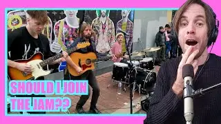 The Big Push - Roadhouse Blues (LIVE BUSKING) /// 1ST TIME REACTION