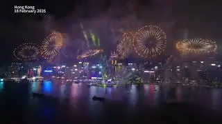 Highlights of Hong Kong firework display over Victoria Harbour to celebrate New Year of Horse