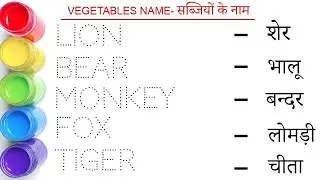 wild animals name in english and hindi || जंगली जानवर के नाम || pet animals name || पालतू जानवर