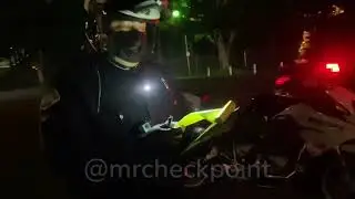 Cop hiding on private property checking speed is told to leave by owner.