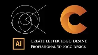 How to create letter logo design illustrator | C Letter logo design | Illustrator tutorial