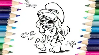 Smurfette From The Smurfs - Coloring Page
