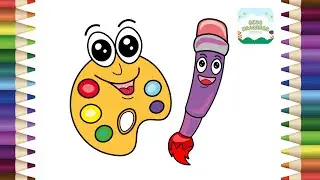 How to Draw a Paint Palette Easy & Fun for Kids | Step by Step Tutorial