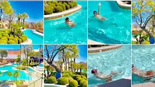 4K #LAZY  RiVER WATER POOL # MORONGO HOTEL SPA & CASINO CA.#laureldepaz