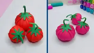 Origami Tomato/Easy craft ideas/Origami paper craft/Paper craft/How to make paper craft/Craft/Diy
