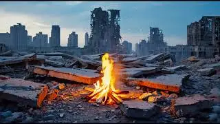 【 Cozy Campfire 】Post-Apocalyptic Campfire | Quiet Fire Sounds for Sleep (No Music) 【 寝落ち 】