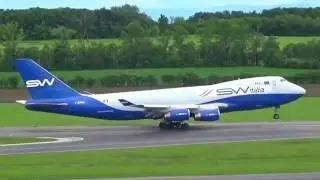 Silk Way Italia B744F Take-off at Vienna || I-SWIA