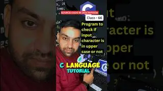 🔴 Class 66 : Program to check if input character is in upper case or not #clanguage #coding
