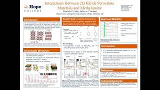 PVSC 2020 - Interactions Between 2D Halide Perovskite Materials and Methylamine