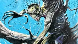 Drawing an Iron Maiden Cover Photo in pastels - by Karen Governale