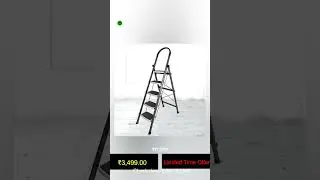 Plantex 5 Step Ladder - Foldable Steel -Wide Anti Skid Steps - 5 Year Manufacturer Warranty(Gra