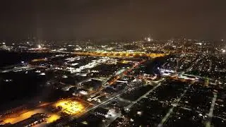 New Year's Eve over the city with drone.