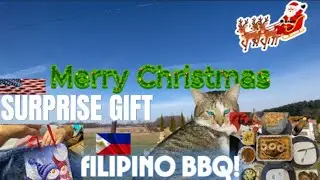 CHRISTMAS DAY SURPRISE GIFT TO MY AFAM HUBBY!, Cooking Filipino BBQ, Christmas Day Experience Mi USA