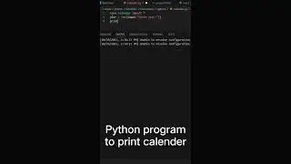 python programming to print calender #codersAbode #python#programming#trending#shorts