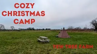Cozy Christmas camp in the hot tent.