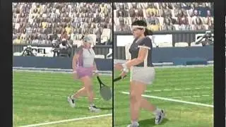 Monica Seles vs Arantxa Sanchez-Vicario Sega Sports Tennis video game simulation