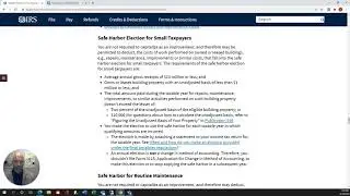 Safe harbor election for small taxpayers explanation