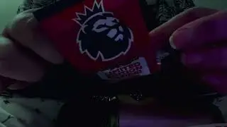 ASMR. Opening Premier League Trading cards. Scratching and paper sounds.
