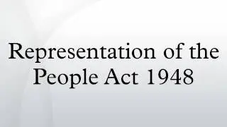 Representation of the People Act 1948
