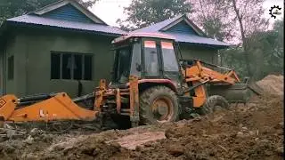 Jcb Backhoe Loader Digging House Foundation -Jcb Backhoe Working for House Construction