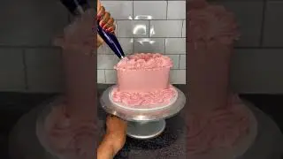 Pink Cherry Cake Tutorial | Monochrome Glitter Design with Piping & Drop Lines | Kutiwa Cakes