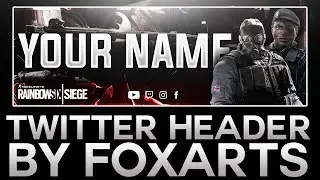 2017 FREE Rainbow Six Siege Gaming Twitter Header Template Design