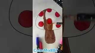 Coloriage de champignons pour les #colors #glitter #art #champignons #viral @ColorMix887