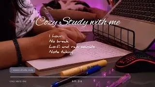 Study with me | No Break | Rain and Lofi beats | Medical doctor | real-time study | note taking |