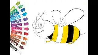 Bee Coloring Pages | Art Colors For Kids with Colored Markers | Colouring Videos