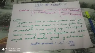 Speed up example problem and formula in computer architecture Amdahl's law