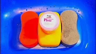 ASMR (412) Cleaning paste+Bar soap/New sponges squeezing