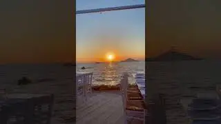 One of the Most Beautiful Seaside Restaurants in Little Venice, Mykonos, Greece.