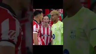 Lamine Yamal genera mucho respeto delante de Yuri Berchiche #lamineyamal #yuri #bar&ccedil;a #bilbao