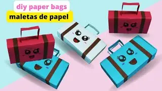 Como hacer mini maletas de papel | como fazer origami | origami de papeu