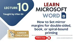 Learn MS-Word 21| Lecture 10 | Mirror Margins | Irfan Sir #learncomputers #learnword