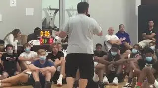 Tournament Director Dinos Trigonis Addresses 240 Campers @ Full Court Press All-West Camp