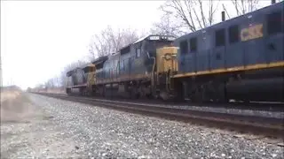CSX 602 Spirit of Maryland Leader Q382, CSX 7587, GENSET, 86' Boxcars Mentor Ohio March 2016