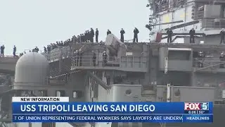 USS Tripoli leaving San Diego