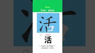 Chinese Writing: &ldquo; live | leben &rdquo; Step by Step #ChineseWriting #ChineseCalligraphy #UsefulChinese