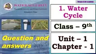 1.Water Cycle question and answers | Class 9 Water security chapter no.1 question and answers | WOFA
