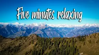 Relaxing short music for stress relief. Aerial view of Italian pre-Alps