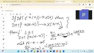 Fourier Analysis DFT Properties Time Reversal, Conjugation, Circular Frequency Shift