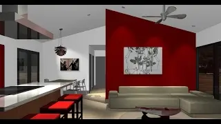 Red Accent Wall | Red Accent Wall Living Room Design