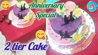 How to Make 2 Tier Anniversary Cake at Home | Adrini Kitchens