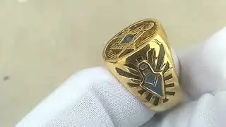 Custom Masonic Ring Blue Lodge Masonic Ring, Enamel