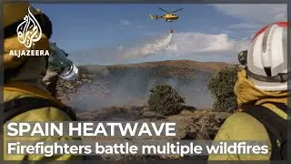 Spain Firefighters battle multiple wildfires as heatwave persists
