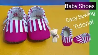 Baby Shoes Easy Sewing Tutorial | Cutting And Stitching | free pattern [ Vir Sewing Tutorial ]