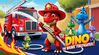 Dino, the brave firefighter l dinosaur song I nursery rhymes and kids song