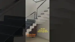 Glass railing SS 304, 12mm tough glass in glossy finish.  #railing #modernrailing #glassrailings